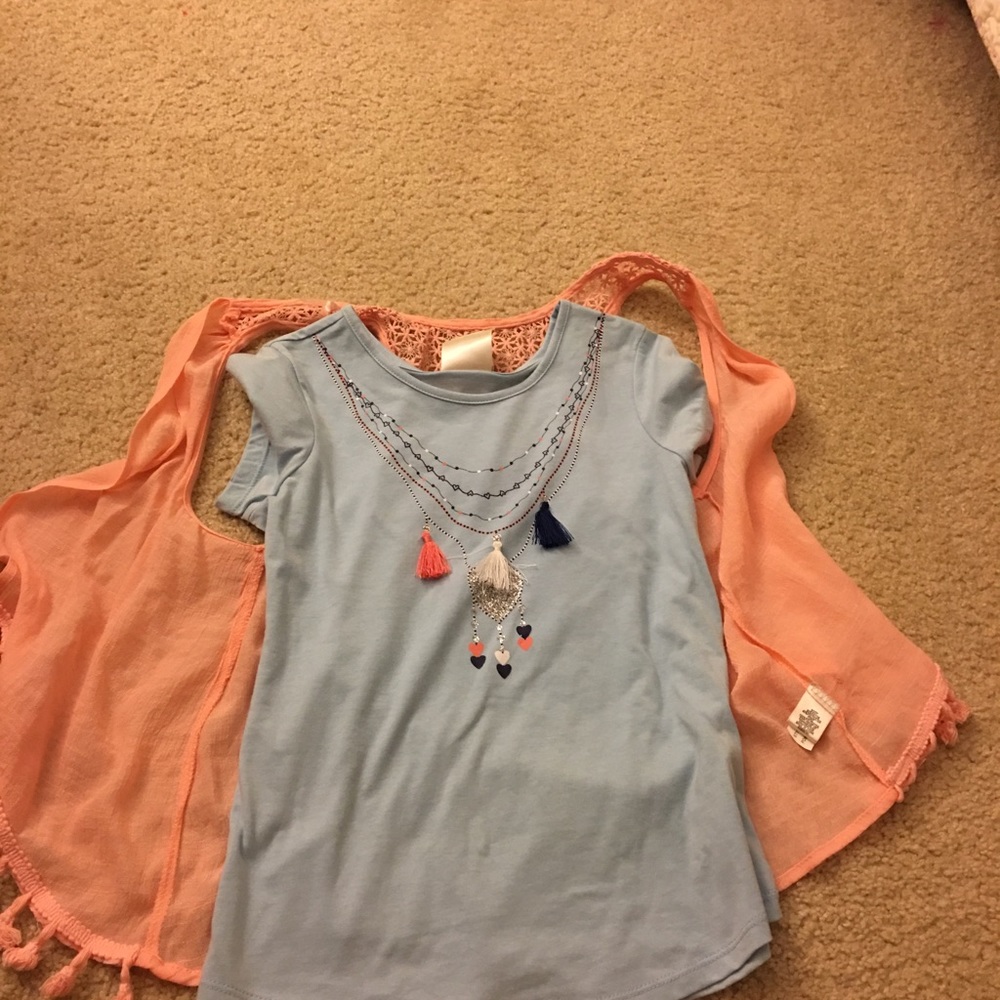 Brand new kids shirt with design and vest